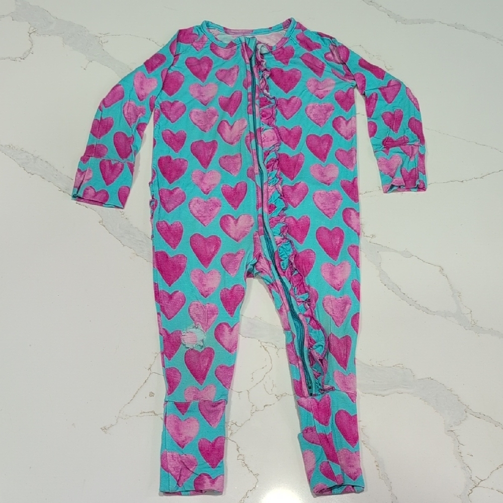 Ellie's K Pink Heart Kids One Piece - Picture 4 of 6